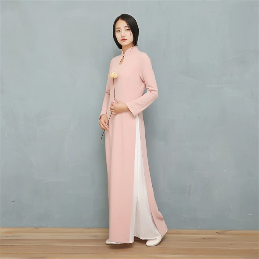 Изящное платье для женщин 2021 Новинка аозай Чонсам дизайн во Вьетнаме Ципао