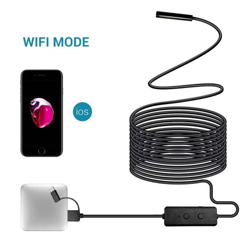 Зазор F160 1 M/2 M/3,5 M/5 M WiFi эндоскоп 720P для Apple IOS Aandriod Windows 8 светодиодный Бороскоп USB водонепроницаемый объектив камеры