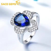 sace gems solid 100 925 sterling silver rings for women created sapphire gemstone ring wedding engagement band fine jewelry new