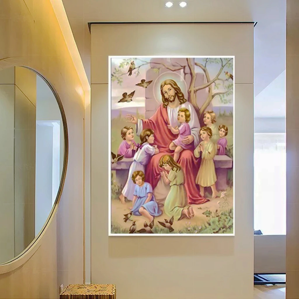 

DIY5D diamond painting religion Jesus full diamond cross stitch print pasted with diamond embroidered home decoration mural gift