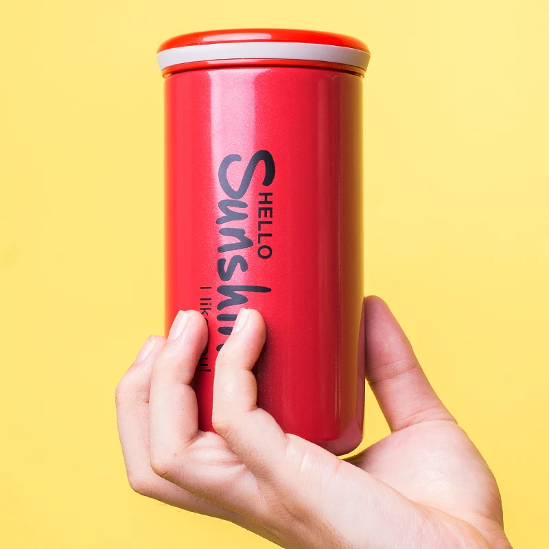 350 мл термос чашка из нержавеющей стали черная кофейная кружка милый детский для