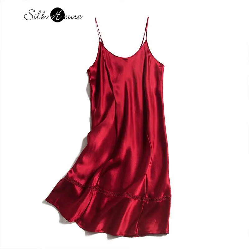 Новинка 2020 шелковое атласное платье цвета красного вина с регулируемым плечевым ремнем тяжелое