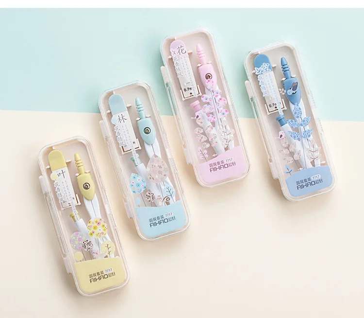 1 шт. 17,5X14X8,7 см милый Kawaii геометрический медный компас математический набор чертёжные инструменты школьные принадлежности Канцтовары