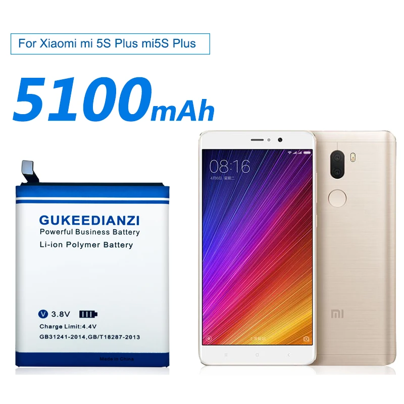 BM37 5100 мАч 100% новая Замена батареи телефона для Xiaomi mi 5S Plus mi5S литий-ионная
