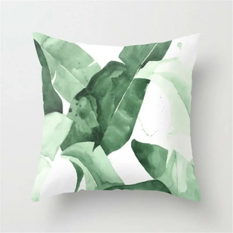 D С цветочным принтом тропических листьев растений наволочка, Чехол на подушку домашний декор, мраморный камень с растительным принтом в виде листьев пледы диван-подушка для автомобиля - Цвет: D