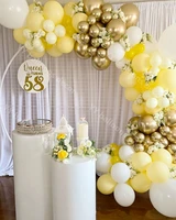 matte yellow balloon garland kit white metal gold latex globos for wedding summer party kids birthday decorations baby shower