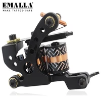 emalla professional tattoo coil machine 10 wrap coils tattoo gun cast iron for liner and shader body art makeup tattoo supply
