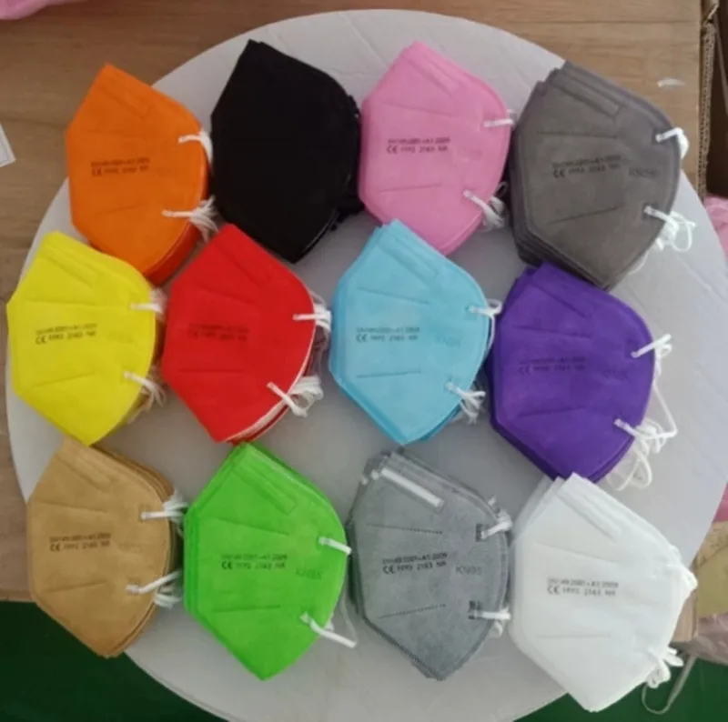 

KN95 Mouth Mask CE Five Layers Of Protection Face Masks Shout Melt Blown Cloth Adult Color Fashion FFP2 Mascarillas