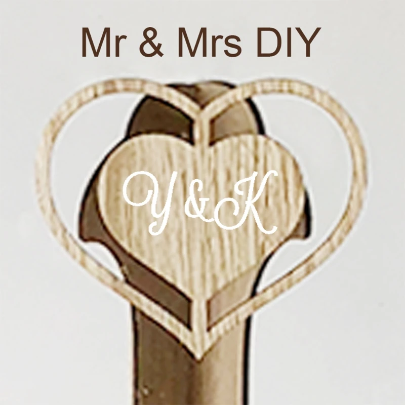 R7RC деревянная рамка в форме сердца прозрачная Свадебная Гостевая книга