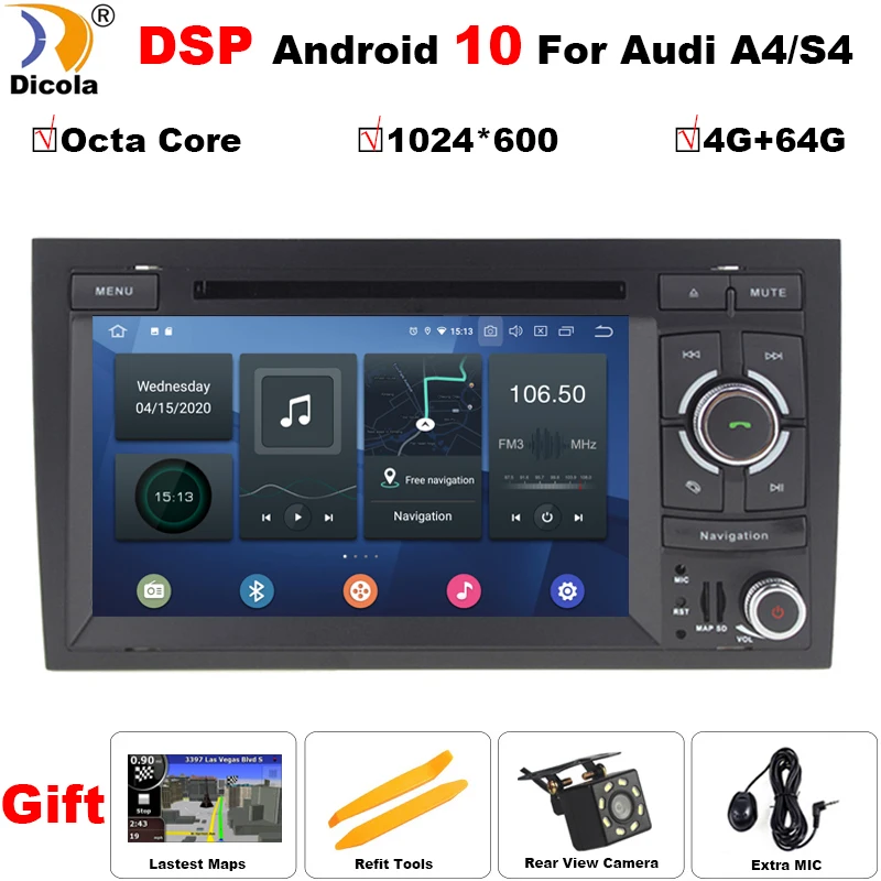 Автомагнитола PX5/PX30 мультимедийный видеоплеер на Android 10 0 DSP 2 Din для Audi A4 B8 B7 B6 S4 RS4 SEAT