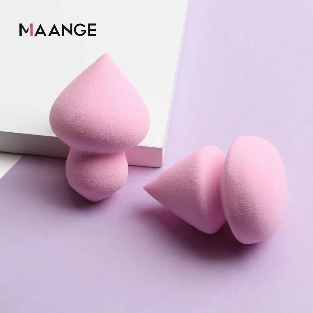 MAANGE 2 предмета безлатексный розовый макияж губка пуфы для влажной и сухой двойной