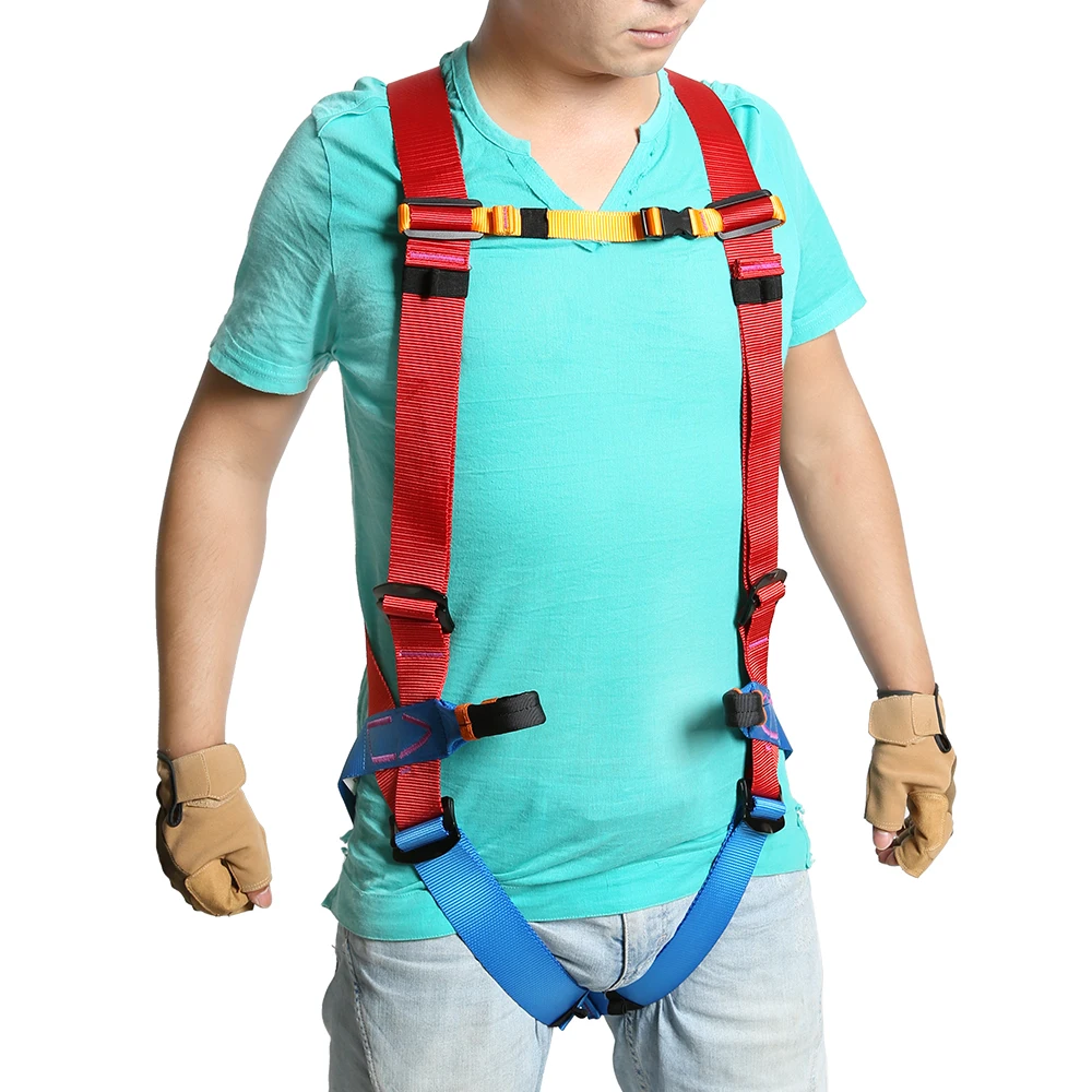 Red Abseiling скалолазание Zipline спуск всего тела Защита от падения жгут оборудование - Цвет: Red