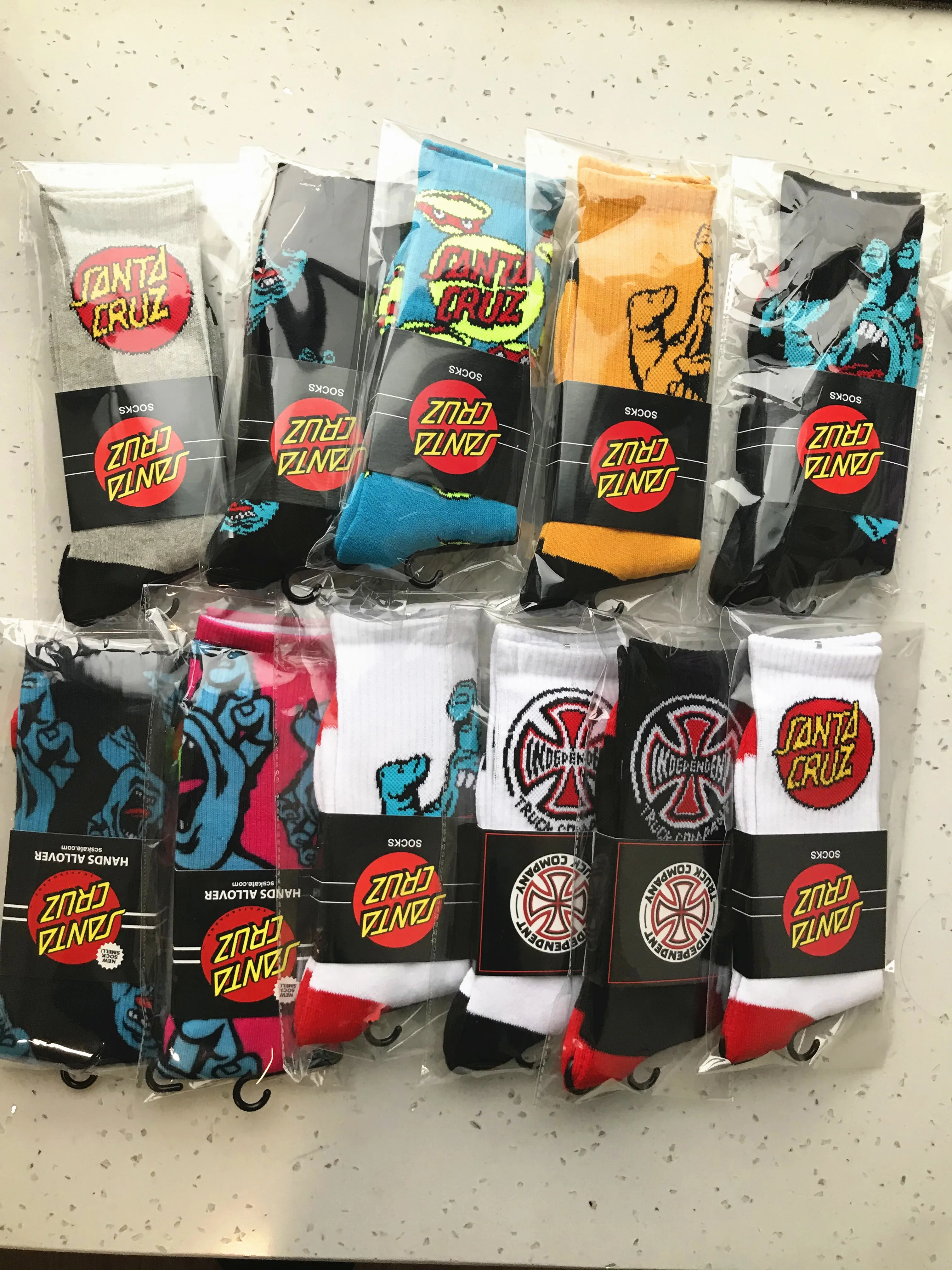Socks Popsocket Santa Cruz Men's Screaming Hand Sport Calcetines RVCA Basketball Sock Women Hombre Mujer on Women Spring Cotton