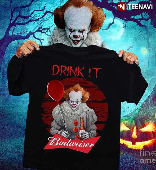 Это Pennywise Budweiser напиток это Хэллоуин (новая версия) Футболка | Мужская одежда