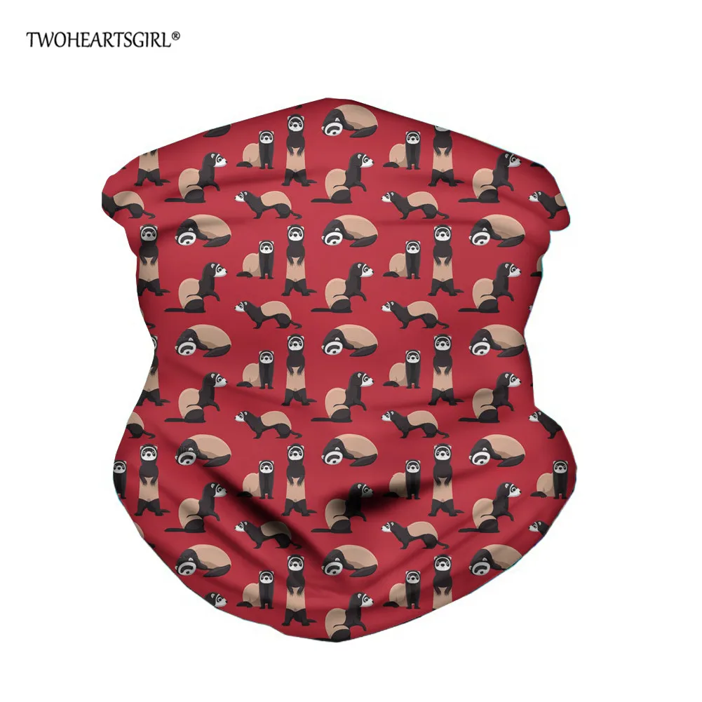 

Twoheartsgirl Kawaii Ferrets Pattern Women Men Outdoor Scarf Anti-dust Face Covers Headwear Multifunctional Magic Bandanas