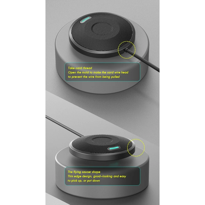 

U2 Omni-Directional Microphone USB Condenser Microphone for Business Conference PC Laptop Voice Pickup Microphone