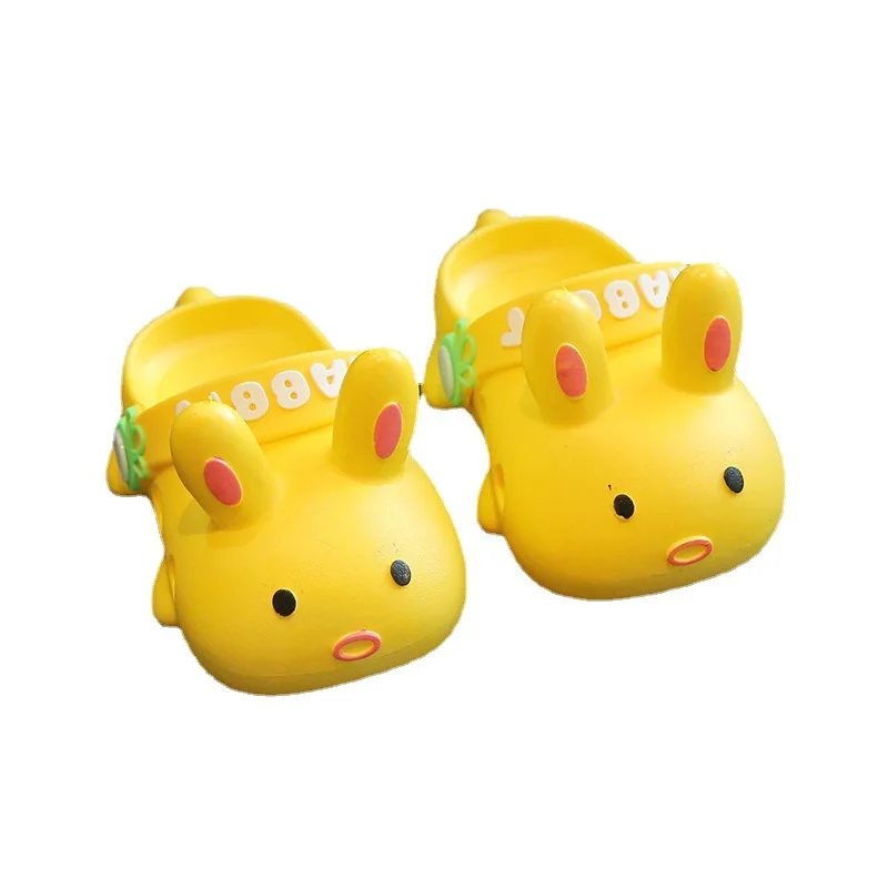 Летние уличные детские тапочки с милым Кроликом модные Нескользящие шлепанцы