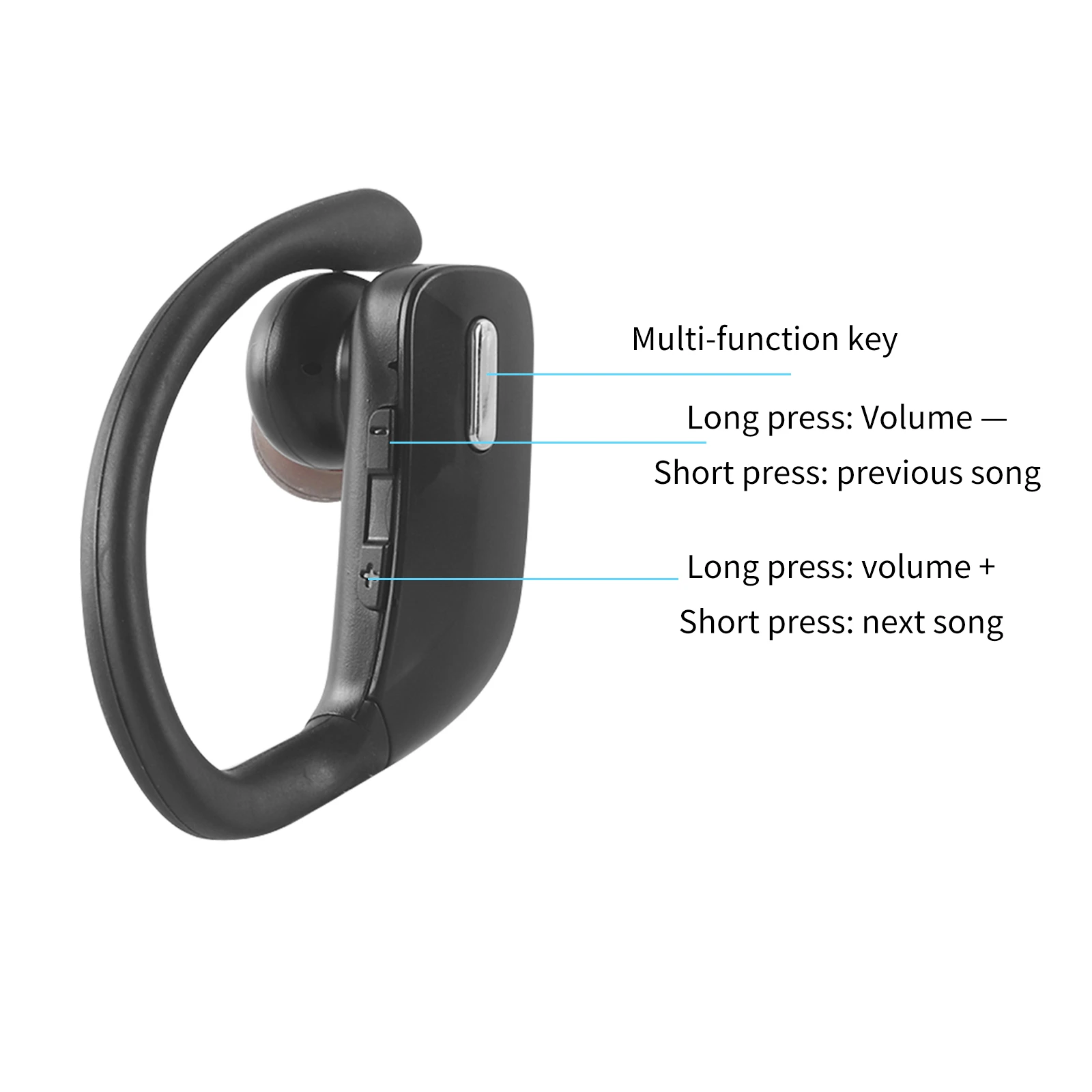 Bluetooth-гарнитура CHYI модные черные Беспроводные наушники с заушником музыкальные