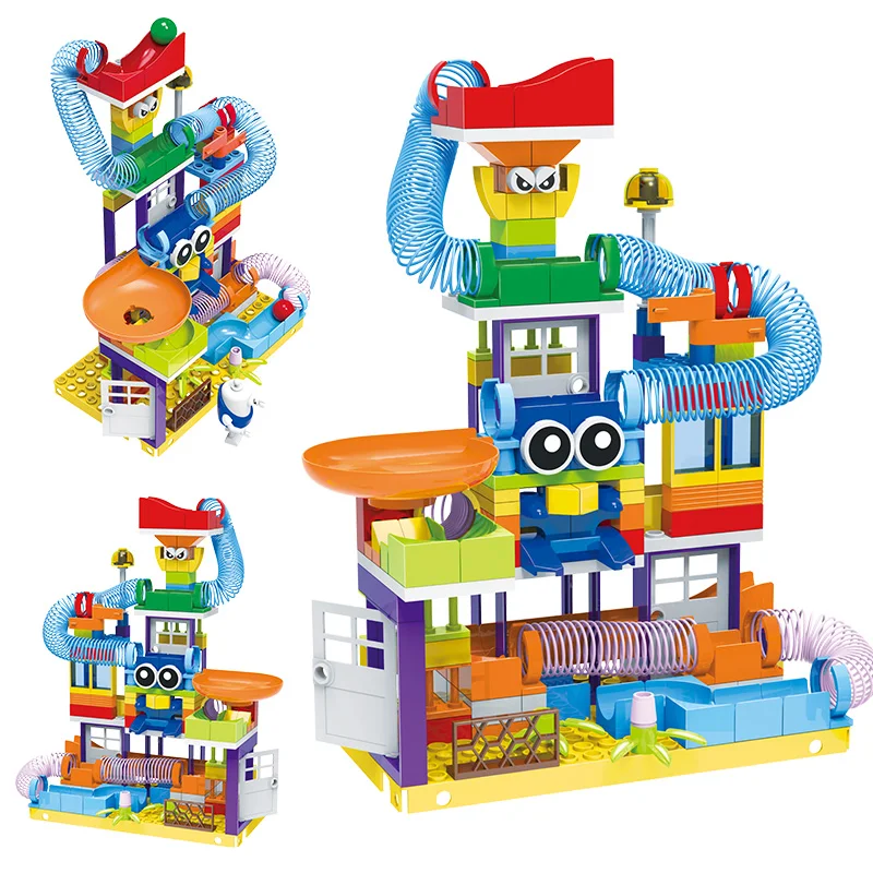 Строительный блок большого размера мраморный гоночный бег совместимый с Duploed