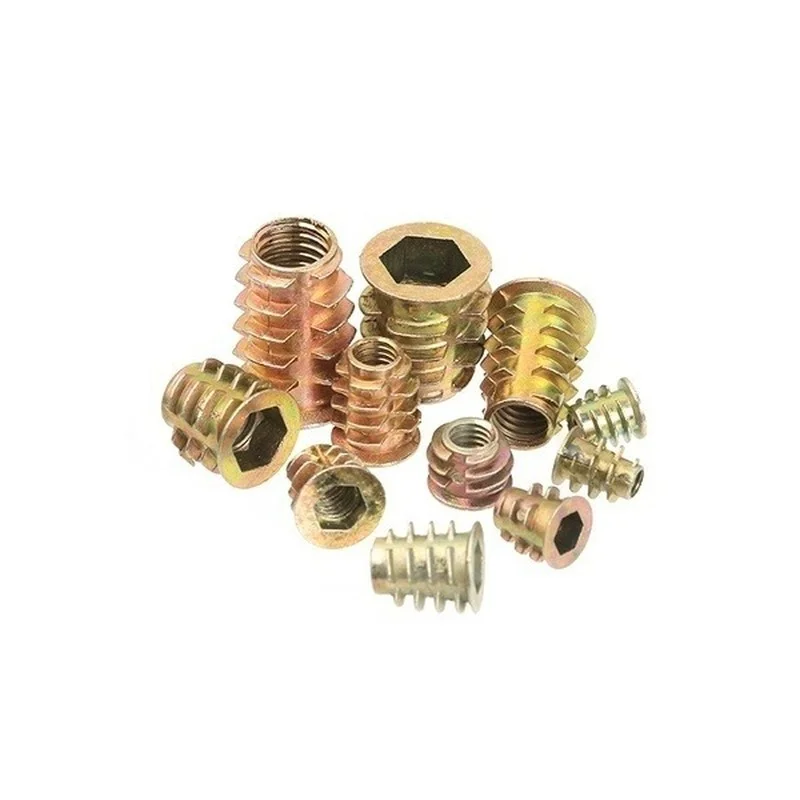 230/200/100/70PCS Assorted Flanged Hex Drive Head Furniture Nuts M4 M6 M8 M10 Zinc alloyl Thread For Wood Insert Nut | Обустройство