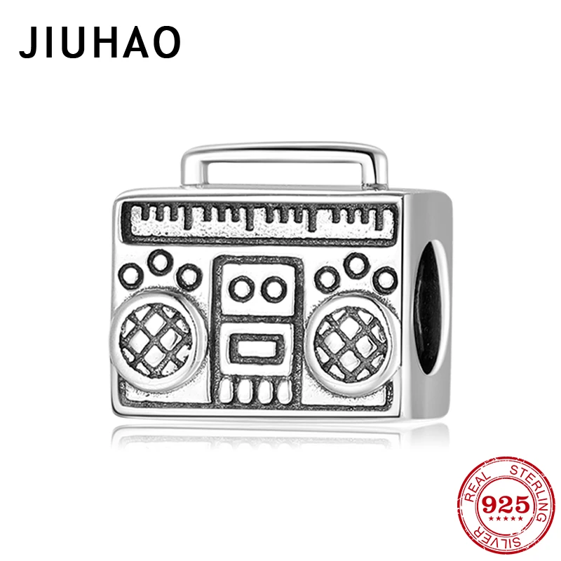 100% настоящие 925 пробы серебряные квадратные радиобусины подходят к