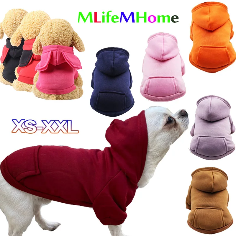 

Winter Dog Hoodie Sweatshirts with Pockets Cotton Warm Dog Clothes for Small Dogs Chihuahua Coat Clothing Puppy Pets Cat Custume
