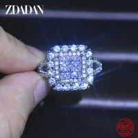 zdadan 925 sterling silver geometry zircon rings for women charm wedding jewelry
