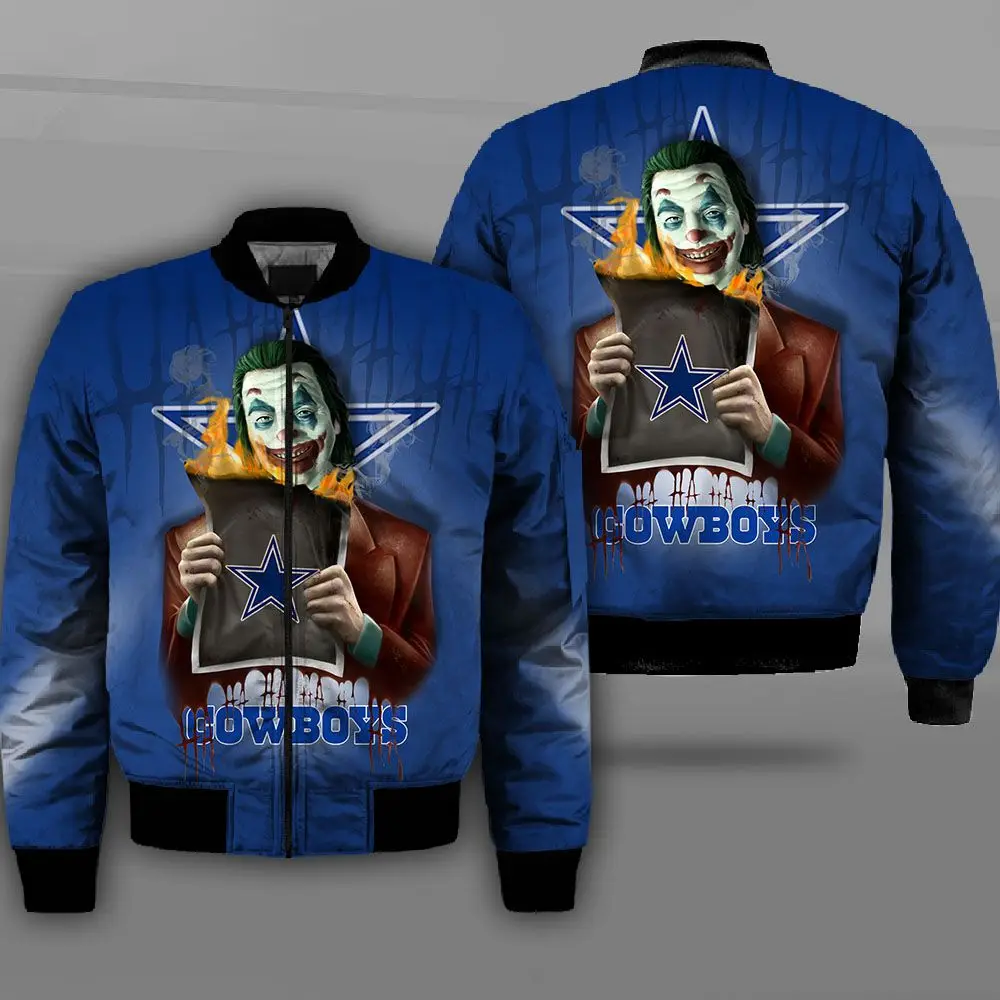 

2021 Striped design clown scroll star print fun 3D men's bomber jackets