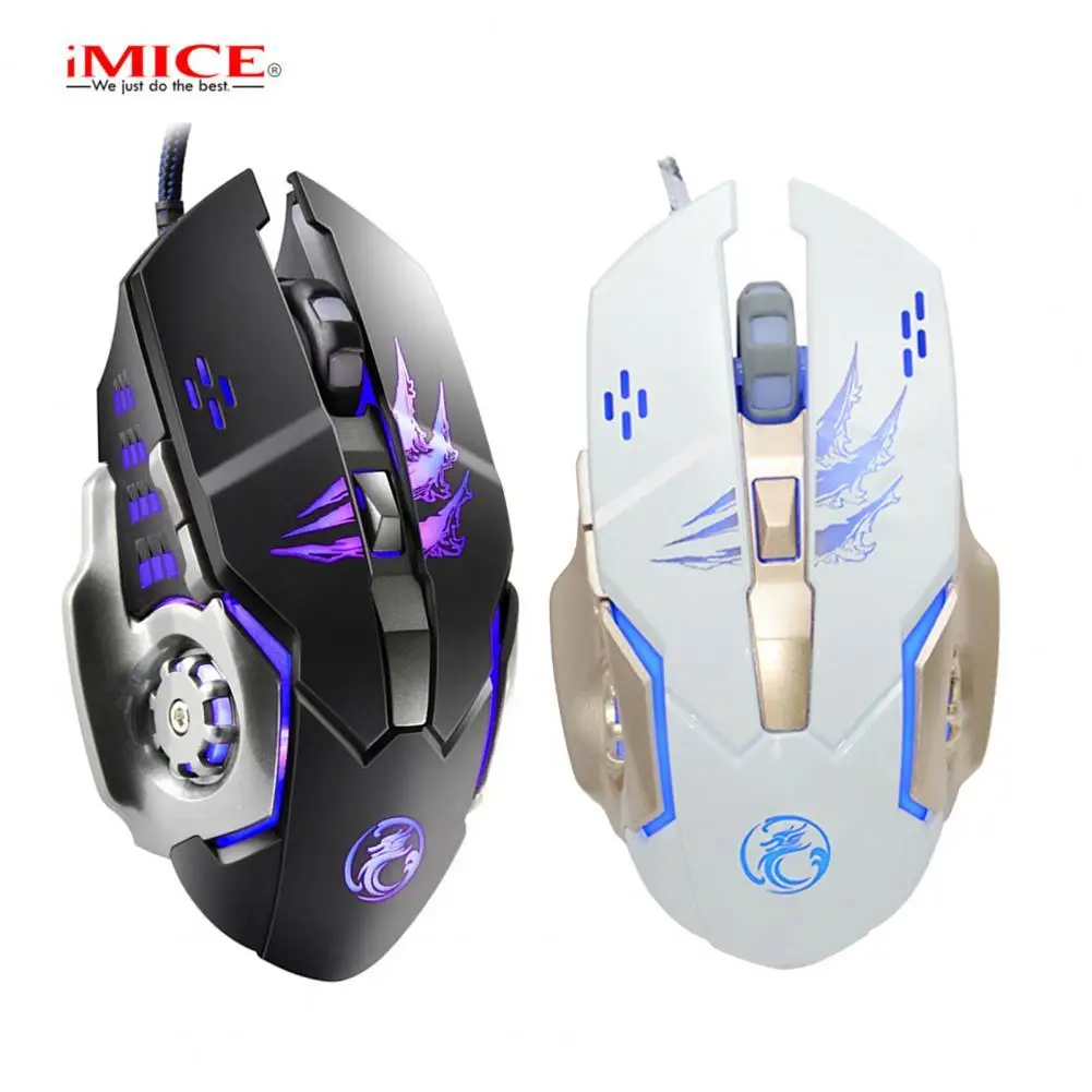 

IMICE A8 Wired Mouse Long Service Time Unique Pattern ABS Adjustable DPI Computer Mouse for Computer