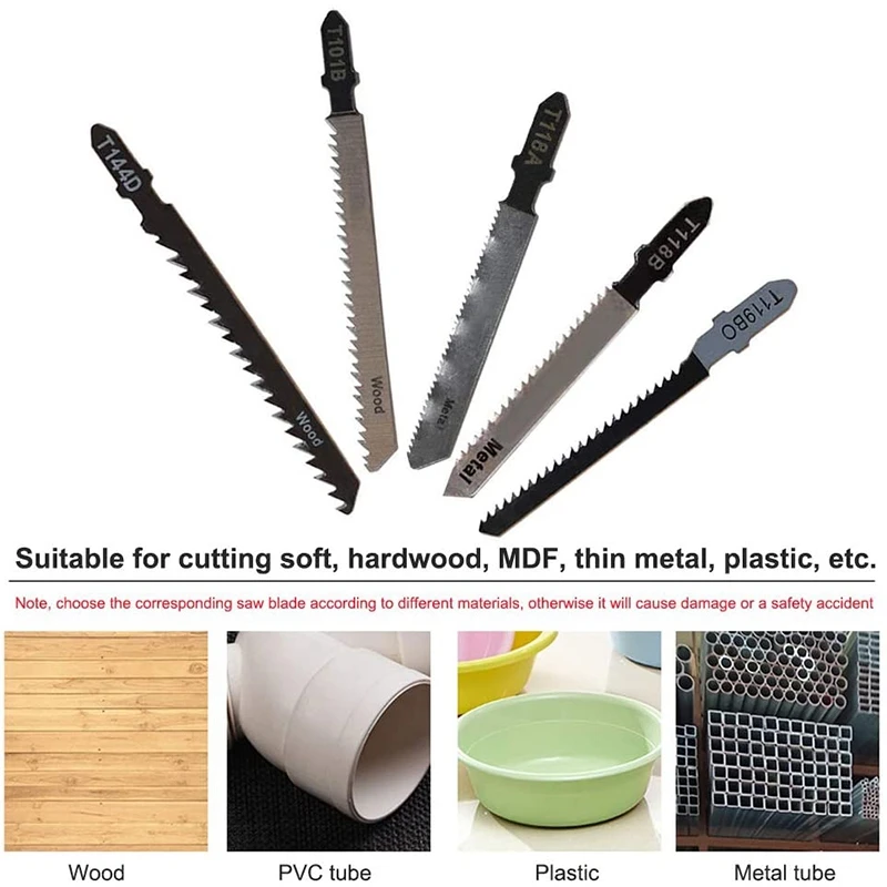 

Jigsaw Blades, 40Pcs T-Shank Jig Saw Blade Set, Assorted Woodworking Jig Saw Blades for Wood