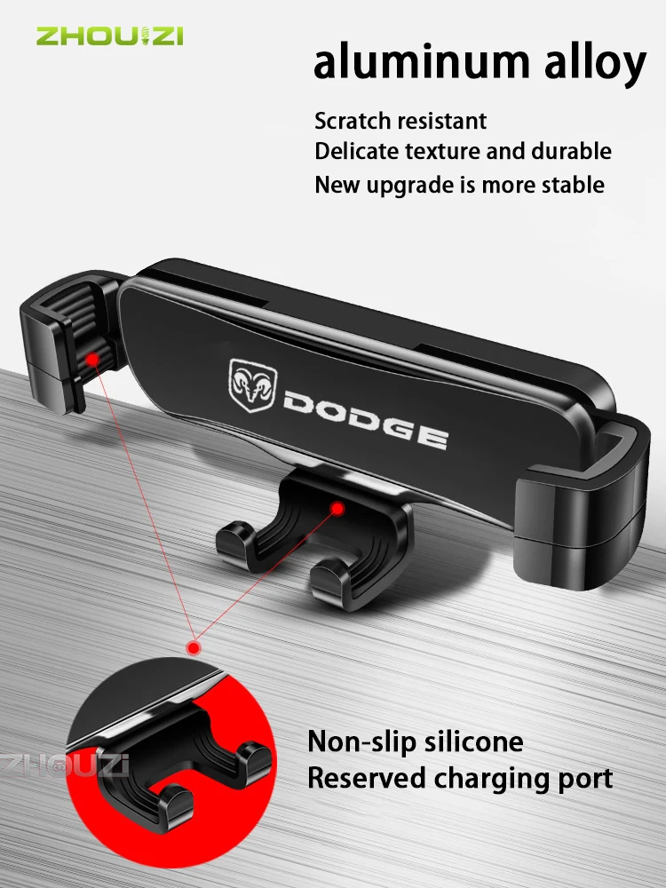 

Car Mobile Phone Holder Air Outlet Mounts Stand Bracket For Dodge Charger Ram 1500 Durango Challenger Dart Neon Forza Vision