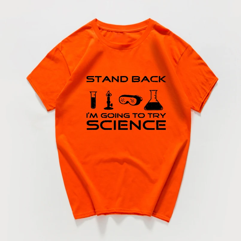 Stand back i am'm to try science забавная Футболка мужская хип-хоп хипстерская уличная футболка homme мужская одежда harajuku Топ