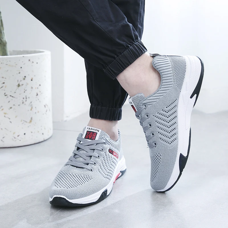 Promotion Flyknit Mens Shoes Casual Mesh Sneakers Men Loafers Breathable Comfortable Zapatos De Hombre Outdoor | Обувь