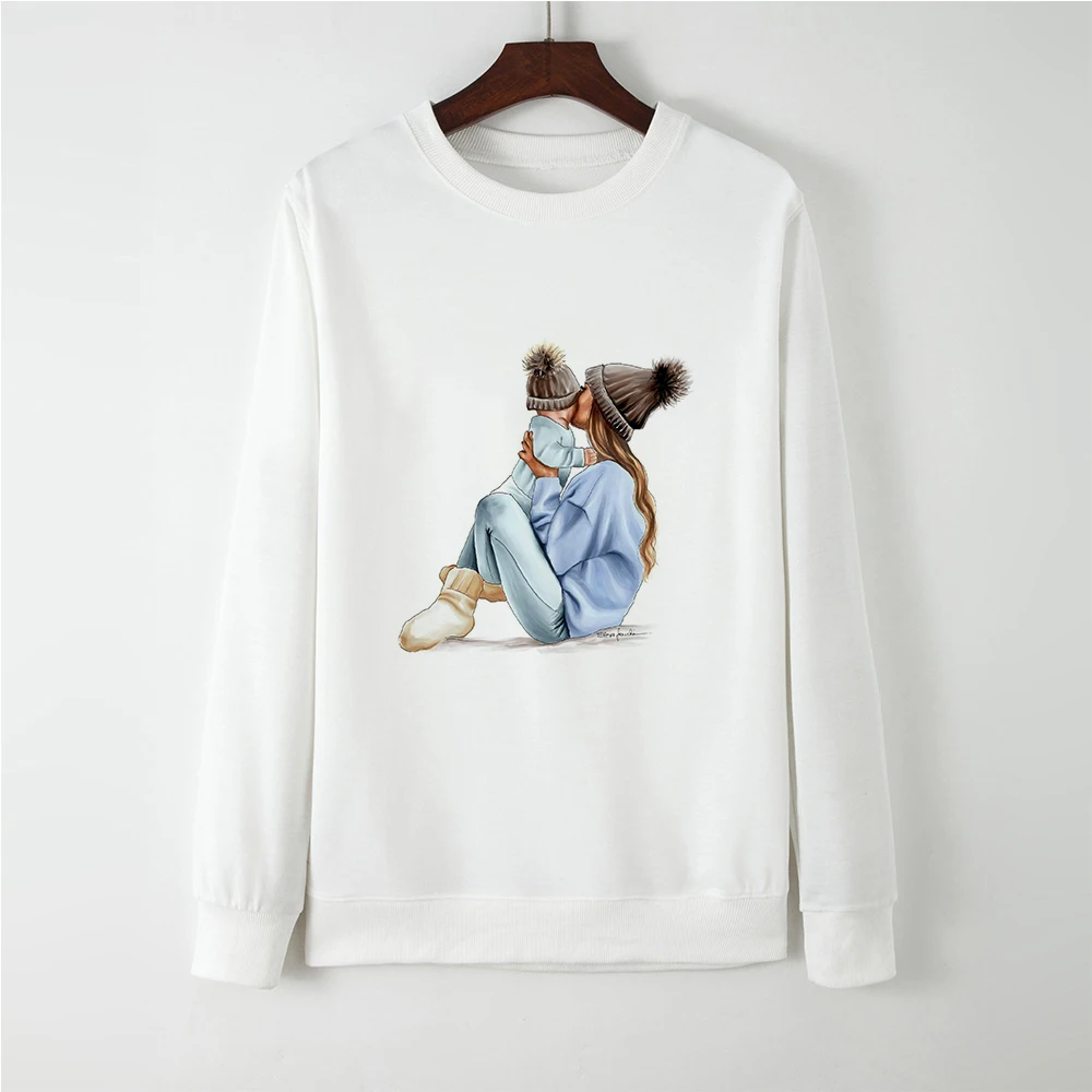 

Cheap High Quality Fashion Толстовка Harajuku Super Mom Sweatshirt Hoodies Women Thermal Punk Hatless Coat Jacket