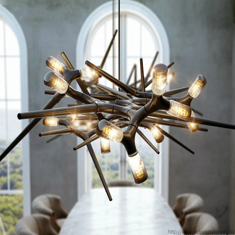 Iluminación LED de araña postmoderna, lámpara colgante largo creativa de lujo para comedor, sala de estar, restaurante, Villa, vestíbulo, novedad