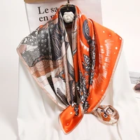 100 pure silk square scarves for women bandana 2021 new kerchief print headscarf natural silk foulard femme neckscarf 88x88cm