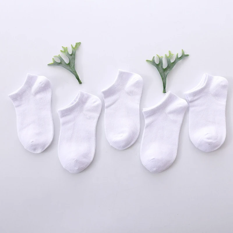 5 par/pack calcetines de beb&eacute; blancos chico corto primavera estilo s&oacute;lido calcetines para Ni&ntilde;os Ni&ntilde;as Ropa Accesorios-4