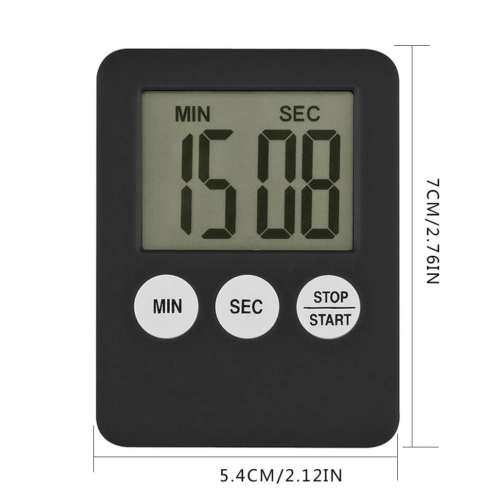 

Kitchen Timer Square Digital Stopwatch Countdown Alarm Magnet Clock Sleep Stopwatch Clock Timer Mini Super Thin LCD Display