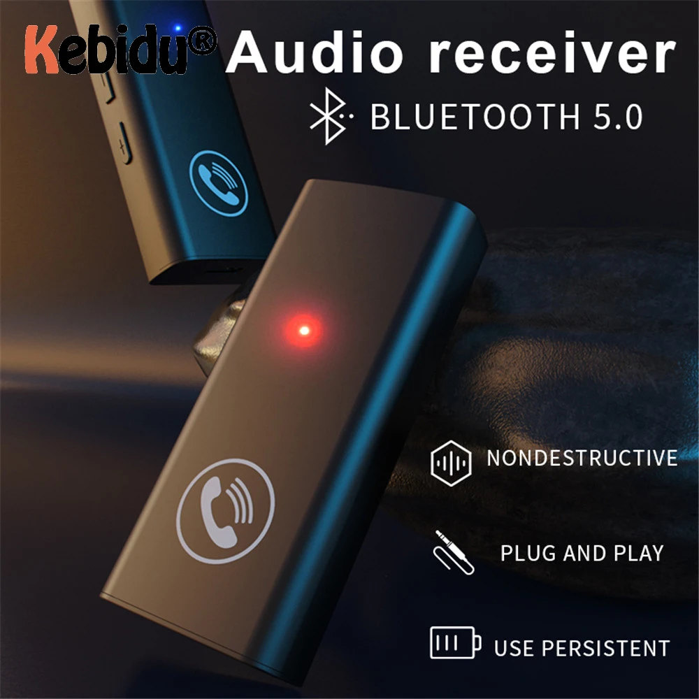 

Аудиоресивер kebidu, адаптер Bluetooth 5,0 для наушников с разъемом 3,5 мм, Bluetooth Aux аудио музыкальный передатчик для наушников