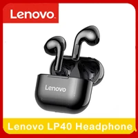 original lenovo lp40 bt earphone wireless headphones touch control earbuds sweatproof sport headsets in ear earphones