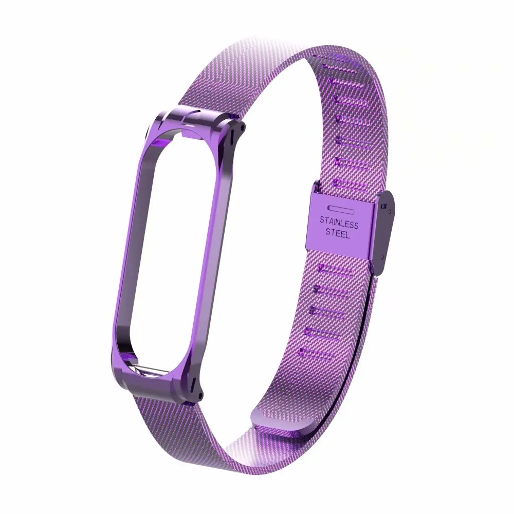 Фиолетовый Браслет подходит как для Xiaomi Band 4, так и для 3 браслетов с металлическим браслетом Smartband Xiomi Xaiomi Xiami Xaomi Xaiomy - Цвет: Фиолетовый