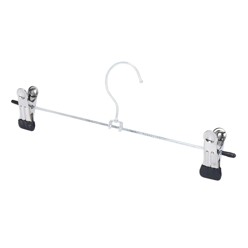 24 PCS Skirt Hangers With Clips Pants Hanger Metal Pant Space Saving For Skirts Clothes | Дом и сад
