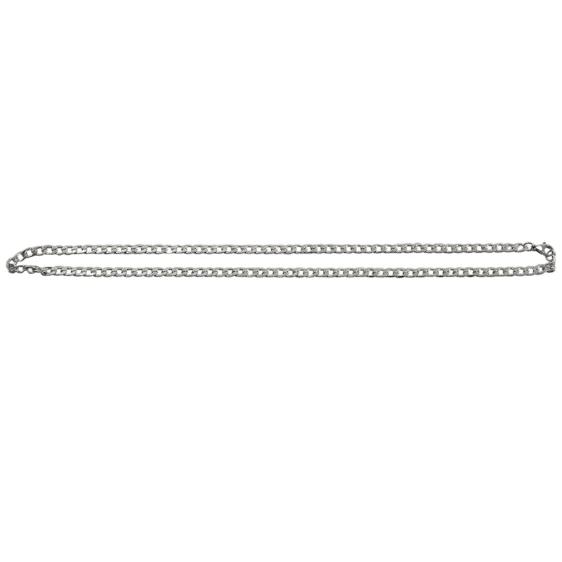 Мужское ожерелье из нержавеющей стали широкий бордюр звено цепи серебро ширина 5