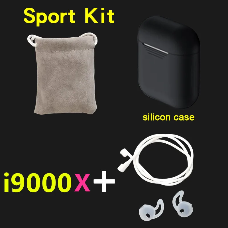 I9000 X tws беспроводные bluetooth-гарнитуры pk w1 чип i10 i20 i30 i60 i200 i500 i9000 tws для iPhone Android tws i9000 - Цвет: i9000x kits black