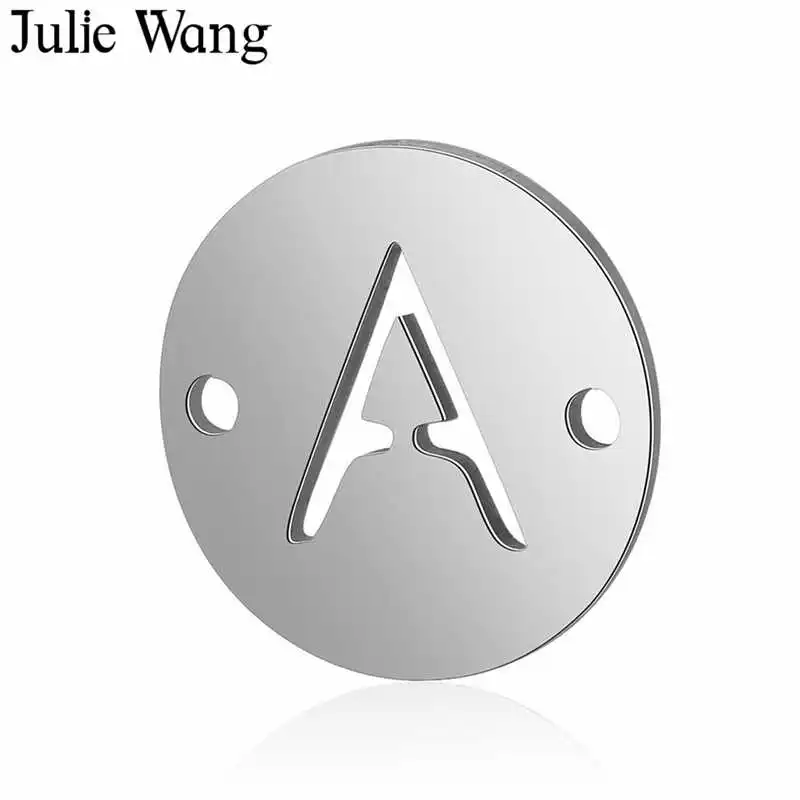 Julie Wang 26 шт. A Z полые буквы соединители из нержавеющей стали алфавиты модное