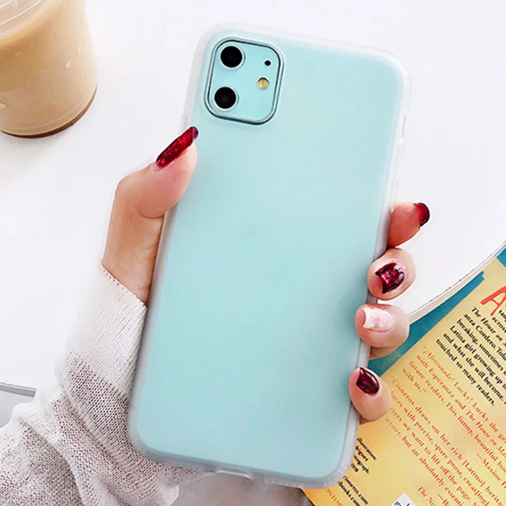 Жидкий силиконовый мягкий чехол для iPhone X 11 Pro 7 8 Plus XR прозрачная цветная задняя