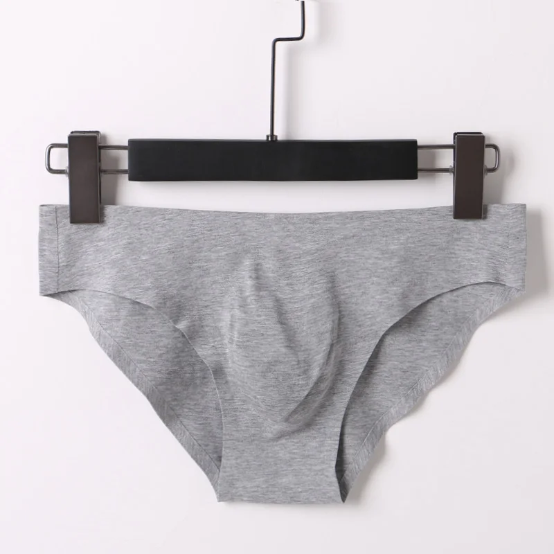 

Трусы мужские треугольные бесшовные, Мягкое хлопковое дышащее нижнее белье, пикантные с заниженной талией, с 3D U-выпуклым пенисом, мужские т...