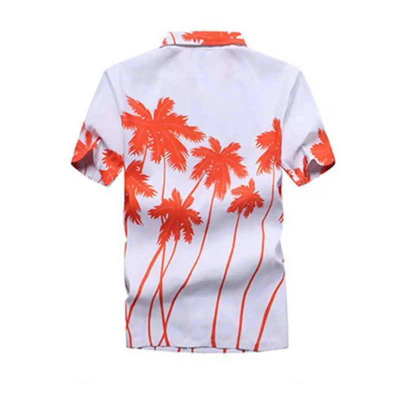 

Men Hawaiian Dress Shirt Short Sleeves Casual Beach Holiday Floral Blouse Tops Tee Plus Size