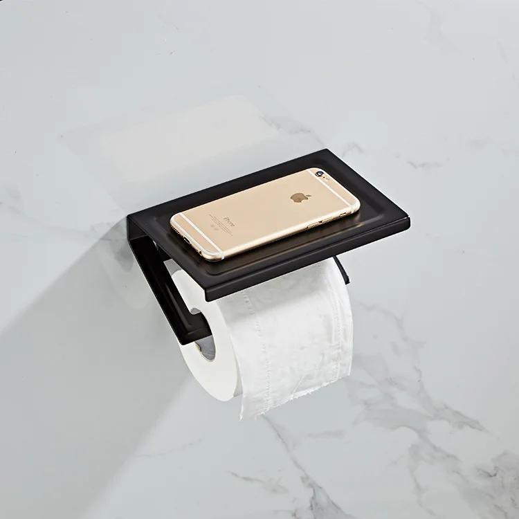 

Bathroom Toilet Towel Paper Holder Phone Holder Wall Mount WC Rolhouder Paper Holder With Shelf Towel Rack Tissue Boxes