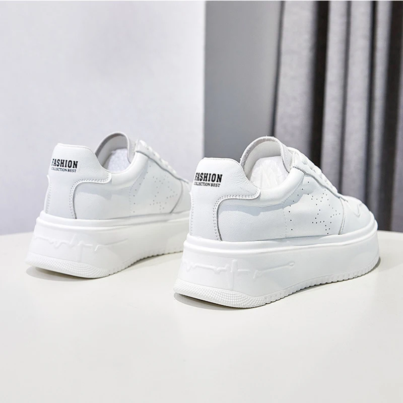 

Leather White Sneakers for Women Casual Shoes Woman Flats Chunky Sneakers Women's Shoes Summer New 2021 Platform Woman Fashion